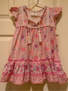 Spell Floral Girls Dress in Pink, Purple, Cream